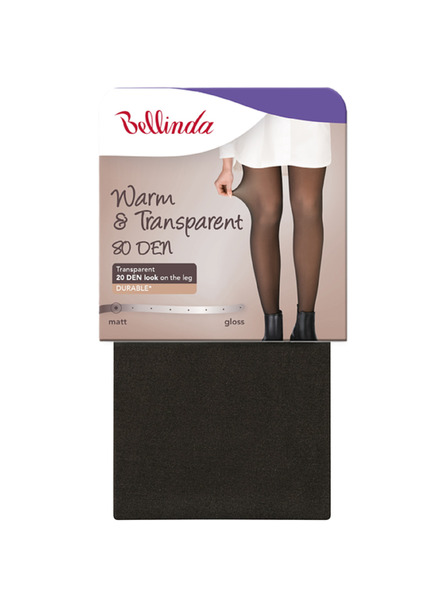 Bellinda WARM & TRANSPARENT 80 DEN - Ženske tople čarape 80 DEN - crna