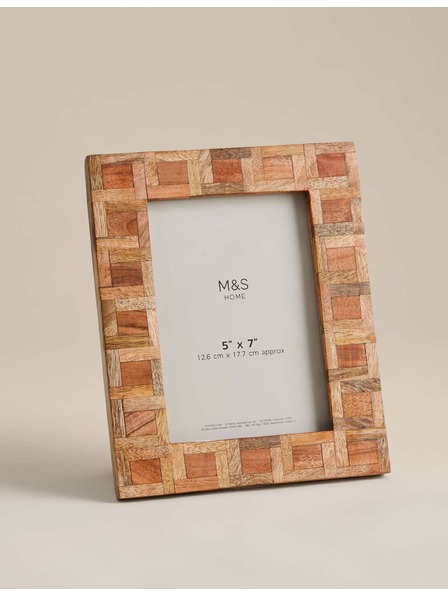 Marks & Spencer Fotoramka Marquetry, 5 × 7 palaca Marks & Spencer bež