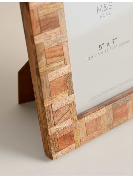 Marks & Spencer Fotoramka Marquetry, 5 × 7 palaca Marks & Spencer bež