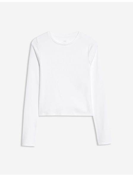 Marks & Spencer Jednobojni rebrasti top s visokim udjelom pamuka (6–16 godina) Marks & Spencer krem