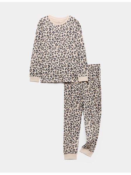 Marks & Spencer Pižama s leopardskim printom od čistog pamuka (12 mjeseci - 16 godina) Marks & Spencer krem