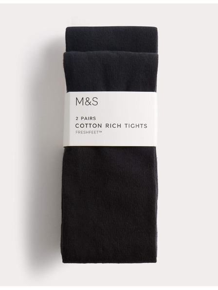 Marks & Spencer Školske čarape s visokim udjelom pamuka (2–16 godina), 2 kom u pakiranju Marks & Spencer crna