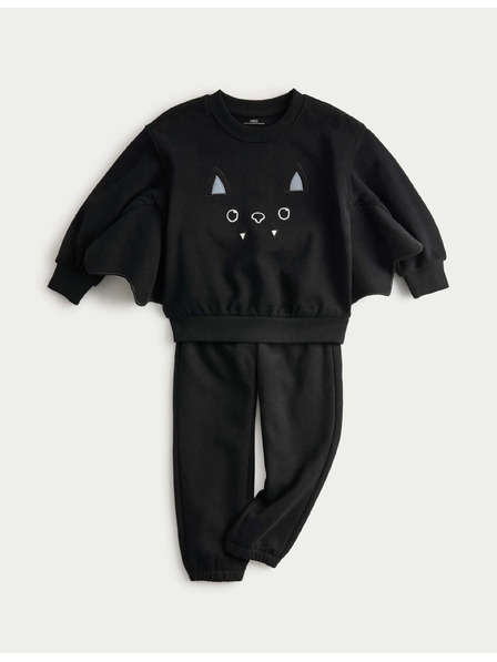 Marks & Spencer 2dijeli halloween outfit sa šišmišem s visokim udjelom pamuka (2–8 godina) Marks & Spencer siva
