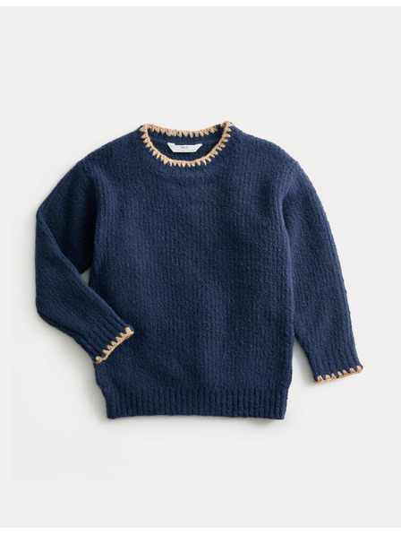 Marks & Spencer Pleteni pulover s okruglim izrezom (2–10 godina) Marks & Spencer mornarsko plava