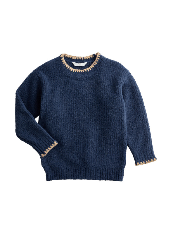 Marks & Spencer Pleteni pulover s okruglim izrezom (2–10 godina) Marks & Spencer mornarsko plava