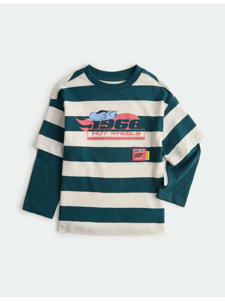 Marks & Spencer Vrh s laznim rukavima s motivom Hot Wheels™ od čistog pamuka (2–8 godina) Marks & Spencer zelena