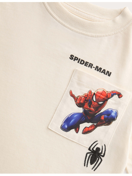 Marks & Spencer Vrhovi od čistog pamuka s ispisom Spider-Man™ (2–7 godina) Marks & Spencer kremasta