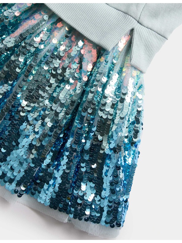 Marks & Spencer Haljina sa šljokicama s motivom Frozen Kingdom™, s visokim udjelom pamuka (2–8 godina) Marks & Spencer plava