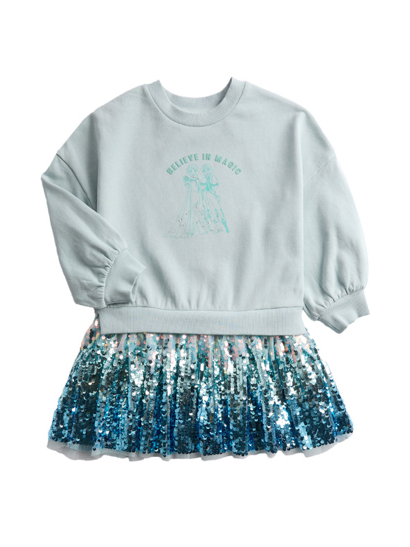 Marks & Spencer Haljina sa šljokicama s motivom Frozen Kingdom™, s visokim udjelom pamuka (2–8 godina) Marks & Spencer plava