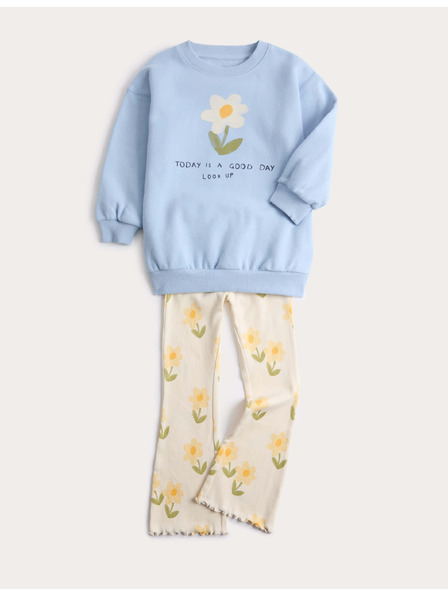 Marks & Spencer Cvjetni dvudjelni outfit vrha i donjeg dijela s visokim udjelom pamuka (2–7 godina) Marks & Spencer plava