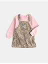 Marks & Spencer Dvudjelni traper outfit Leopard Pinny (2–8 godina) Marks & Spencer smeđa