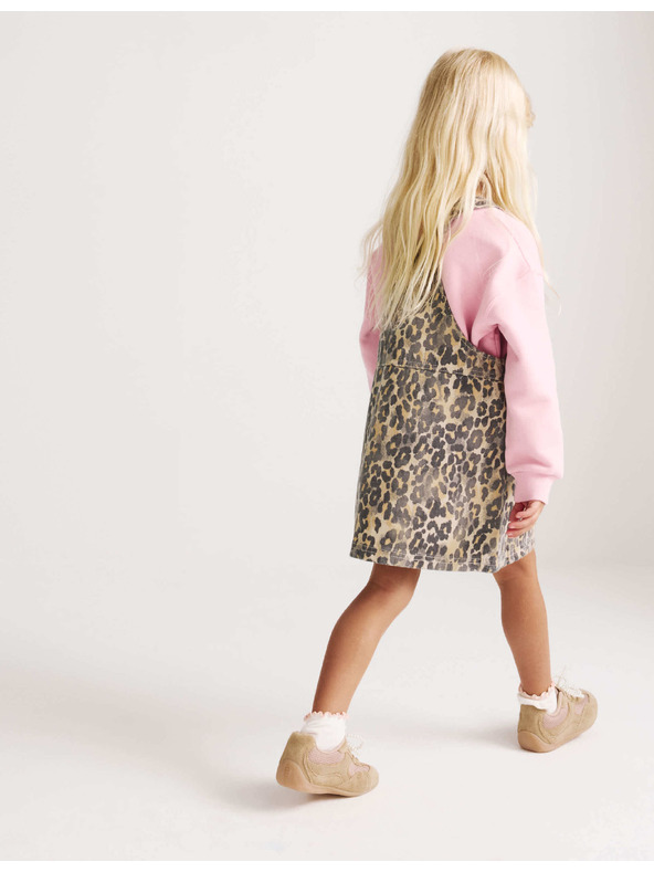 Marks & Spencer Dvudjelni traper outfit Leopard Pinny (2–8 godina) Marks & Spencer smeđa