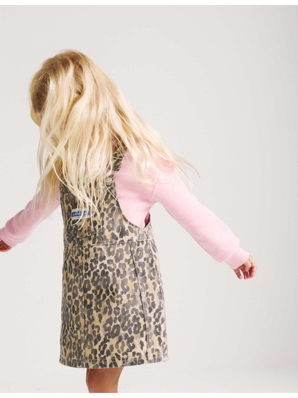 Marks & Spencer Dvudjelni traper outfit Leopard Pinny (2–8 godina) Marks & Spencer smeđa