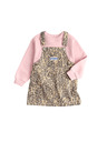 Marks & Spencer Dvudjelni traper outfit Leopard Pinny (2–8 godina) Marks & Spencer smeđa
