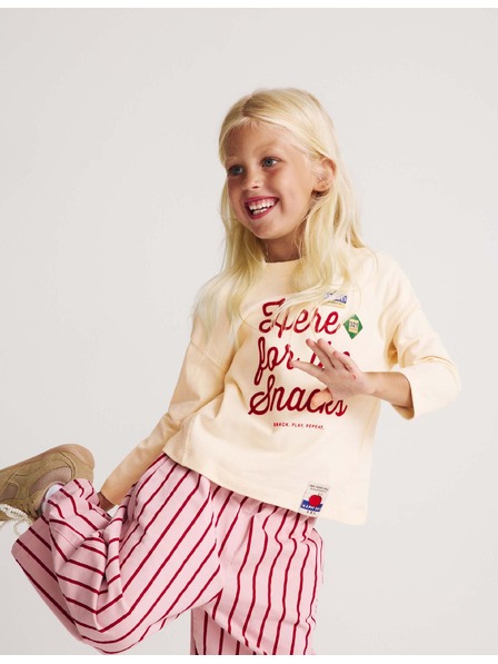Marks & Spencer Top od čistog pamuka s natpisom "For The Snacks" (2–8 godina) Marks & Spencer krem