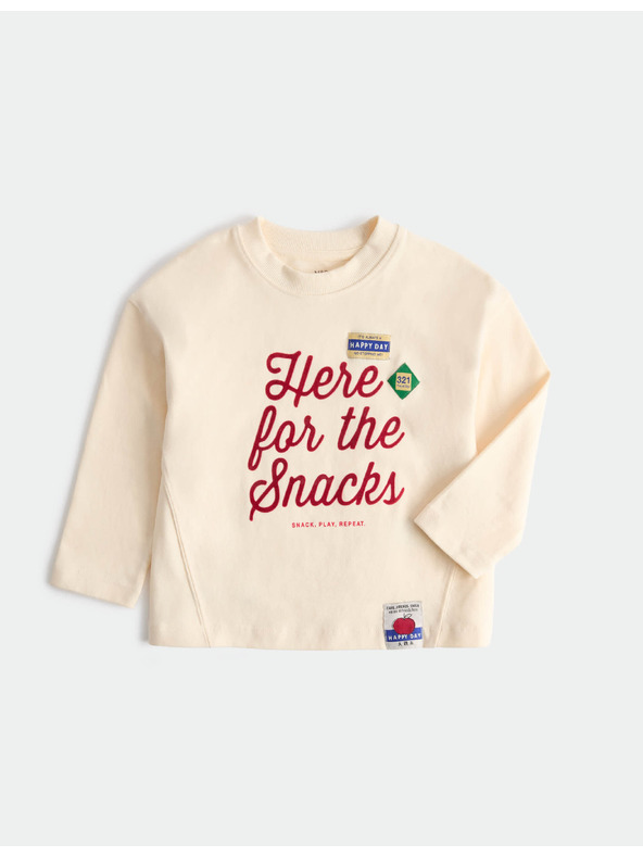 Marks & Spencer Top od čistog pamuka s natpisom "For The Snacks" (2–8 godina) Marks & Spencer krem