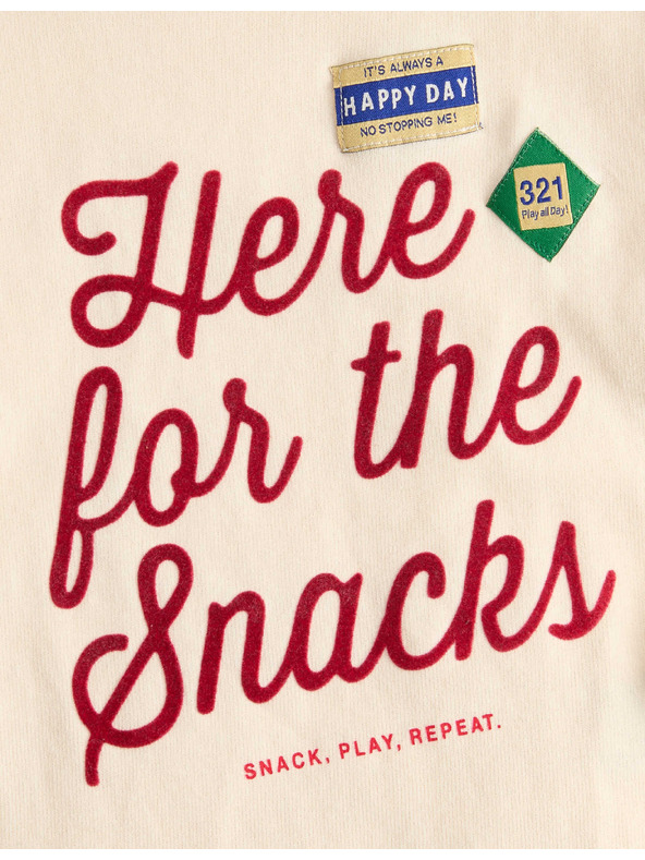 Marks & Spencer Top od čistog pamuka s natpisom "For The Snacks" (2–8 godina) Marks & Spencer krem