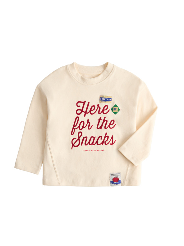 Marks & Spencer Top od čistog pamuka s natpisom "For The Snacks" (2–8 godina) Marks & Spencer krem