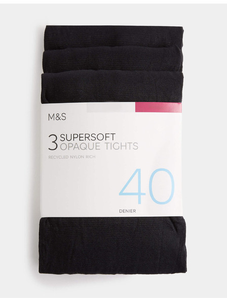 Marks & Spencer Mat extra tanke čarape, 40 denier, 3 para Marks & Spencer crna