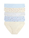 Marks & Spencer Čipkaste bikinijske gaće od pamuka Lycra™ s printom, 5 kom Marks & Spencer plava