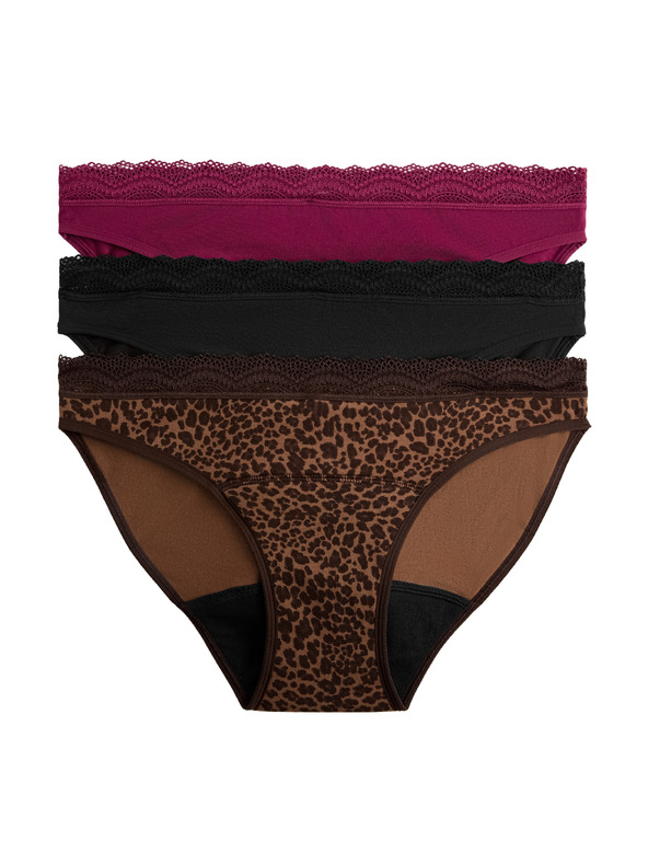 Marks & Spencer Menstrualne bikini gaće s visokim udjelom pamuka, 3 kom u pakiranju Marks & Spencer smeđa