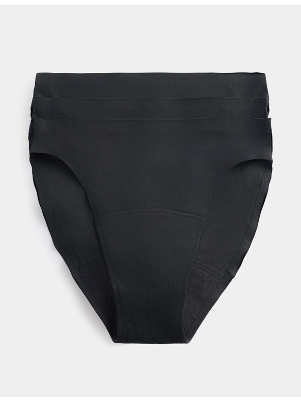 Marks & Spencer Visoko strižene menstrualne gaće s visokom apsorpcijom bez vidljivih rubova, 3 kom Marks & Spencer crna