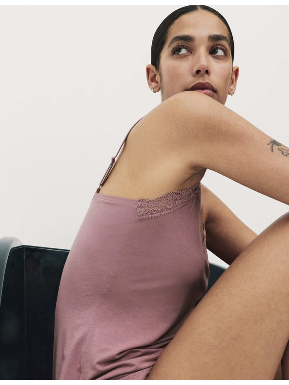 Marks & Spencer Set od 2 kom čipkastih majica s visokim udjelom modala i tehnologijom Flexifit™ i čipkom Marks & Spencer ružičasta
