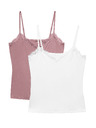 Marks & Spencer Set od 2 kom čipkastih majica s visokim udjelom modala i tehnologijom Flexifit™ i čipkom Marks & Spencer ružičasta