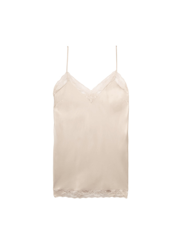 Marks & Spencer Satenska noćna košulja na trakicama s detaljom od čipke Marks & Spencer bež