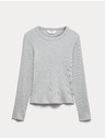 Marks & Spencer Pidžamska rebrastana majica s Cool Comfort™ tretmanom od pamuka i modala Marks & Spencer siva