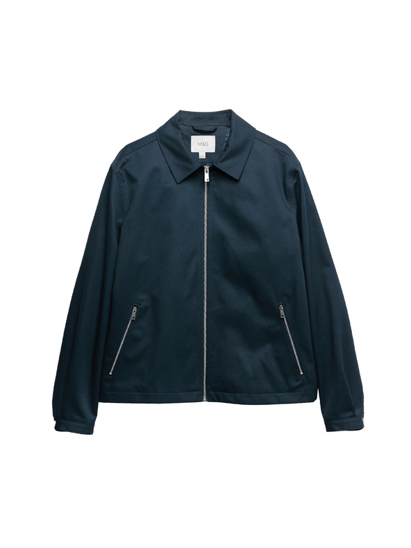 Marks & Spencer Harrington jakna od čistog pamuka Marks & Spencer mornarica plava