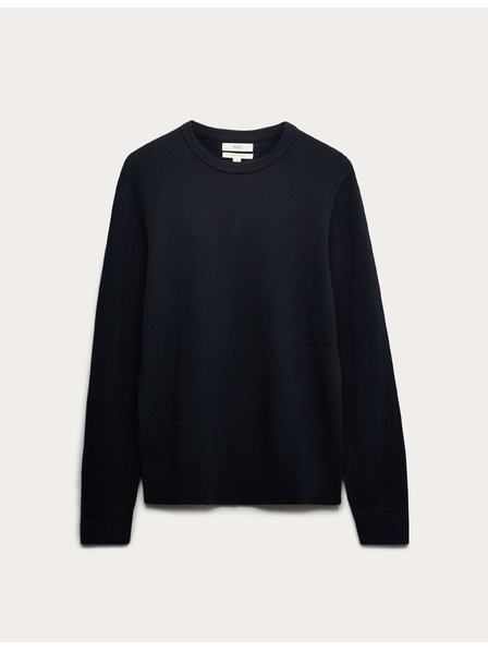 Marks & Spencer Tekstuirana sweater s okruglim izrezom od čistog pamuka Marks & Spencer mornarsko plava