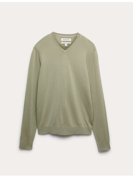 Marks & Spencer Sweater s V izrezom od čiste izuzetno fine merino vune Marks & Spencer zelena