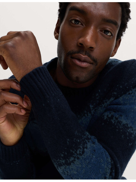 Marks & Spencer Super mekan ombre sweater s okruglim izrezom i vunom Marks & Spencer plava