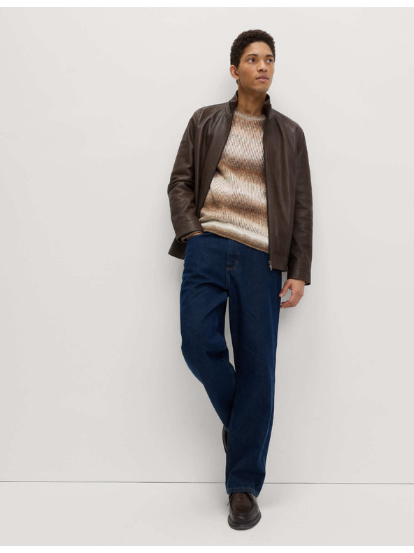 Marks & Spencer Prugasta Ombre sweater s okruglim izrezom i vunom Marks & Spencer smeđa