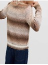 Marks & Spencer Prugasta Ombre sweater s okruglim izrezom i vunom Marks & Spencer smeđa