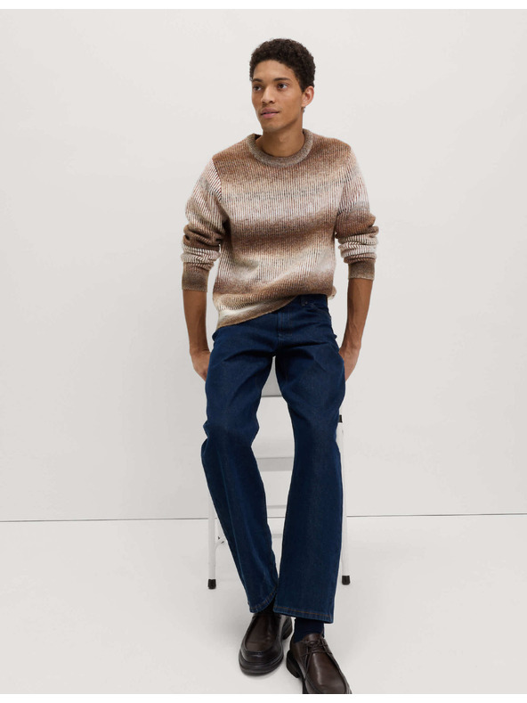Marks & Spencer Prugasta Ombre sweater s okruglim izrezom i vunom Marks & Spencer smeđa