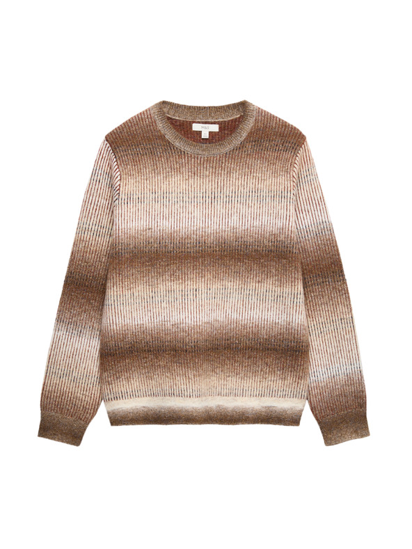 Marks & Spencer Prugasta Ombre sweater s okruglim izrezom i vunom Marks & Spencer smeđa