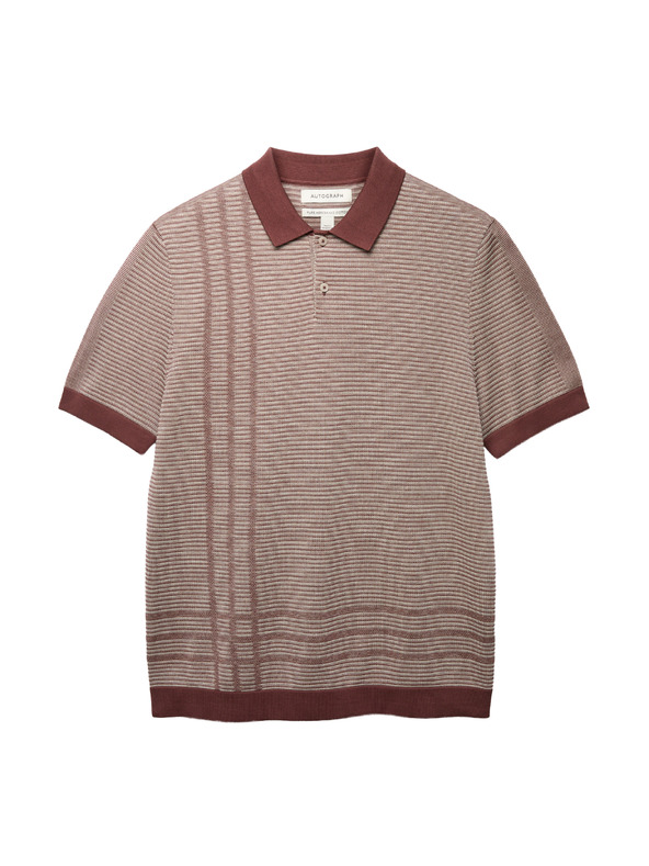 Marks & Spencer Pletena pamučna polo majica klasičnog kroja Marks & Spencer smeđa