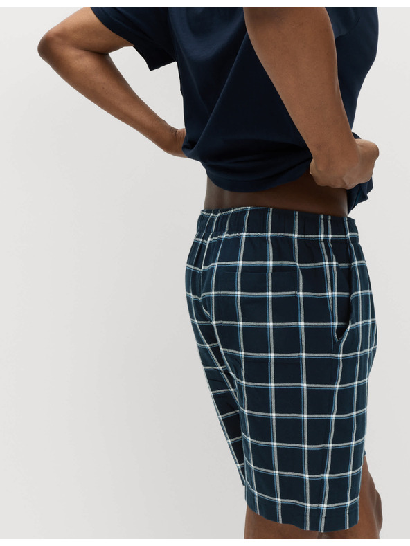 Marks & Spencer Čisto pamučna tkanica kvadratna pidžama s kratkim hlačama Marks & Spencer mornarsko plava