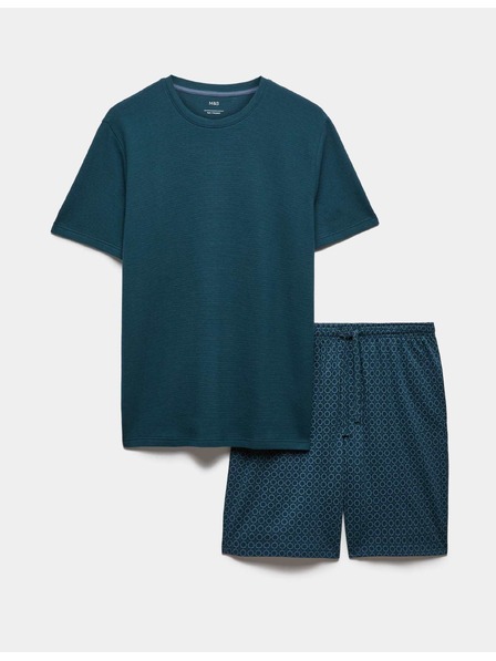 Marks & Spencer Pidžama od 100% pamuka s geometrijskim printom Marks & Spencer zelena