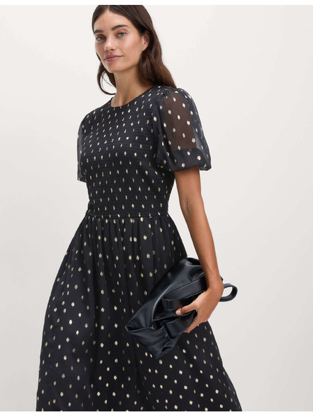Marks & Spencer Midi haljina s metalik točkastim printom Marks & Spencer crna