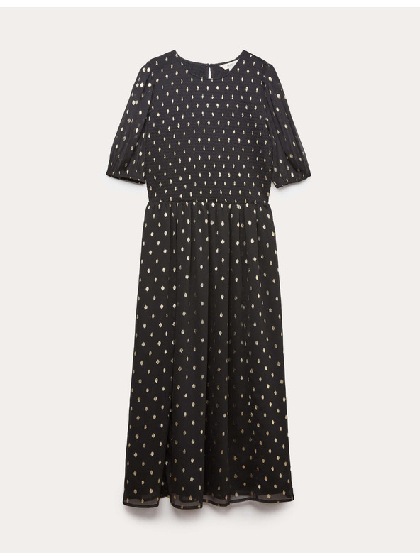 Marks & Spencer Midi haljina s metalik točkastim printom Marks & Spencer crna