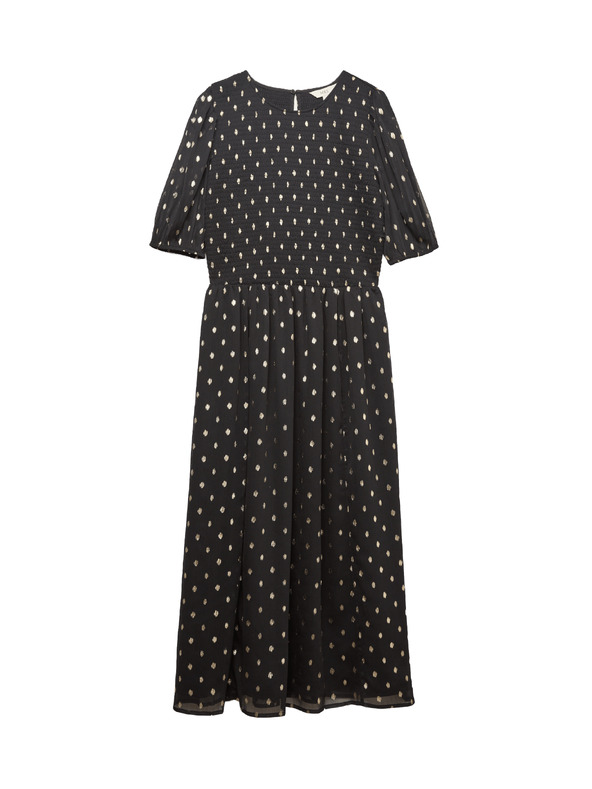Marks & Spencer Midi haljina s metalik točkastim printom Marks & Spencer crna