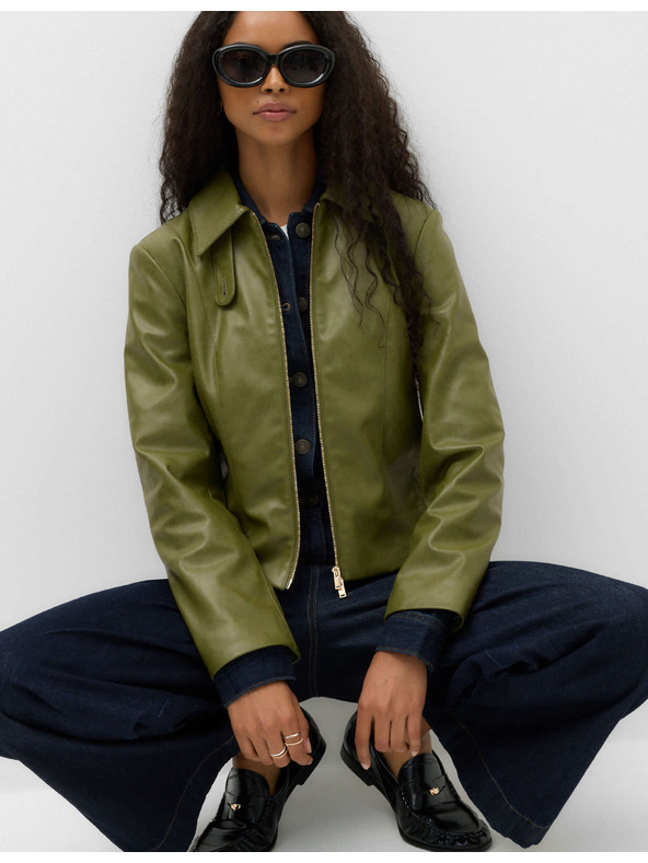 Marks & Spencer Harrington jakna od umjetne kože Marks & Spencer zelena