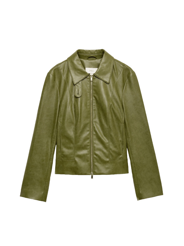 Marks & Spencer Harrington jakna od umjetne kože Marks & Spencer zelena