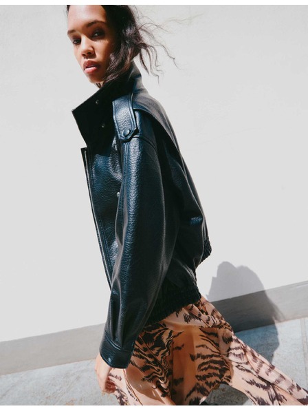 Marks & Spencer Bomber jakna od imitacije kože sa stojačem Marks & Spencer crna