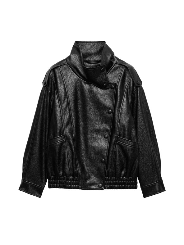 Marks & Spencer Bomber jakna od imitacije kože sa stojačem Marks & Spencer crna