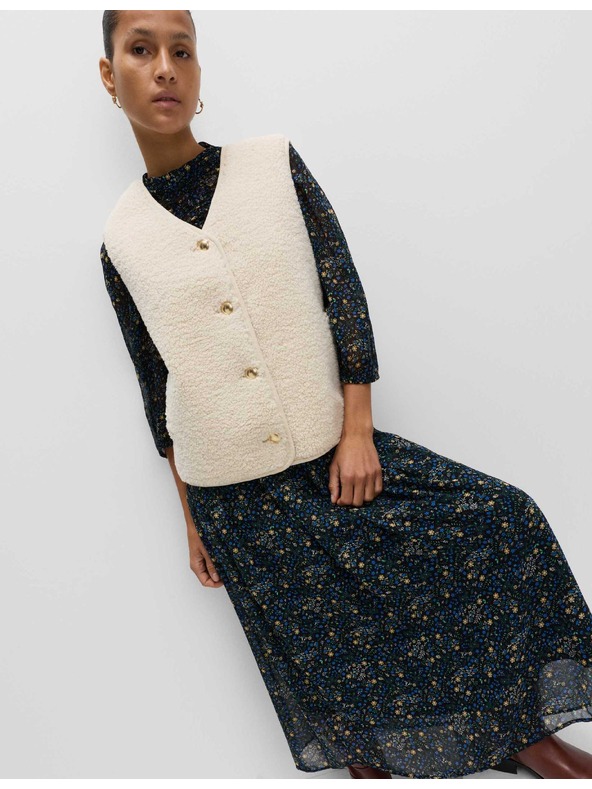 Marks & Spencer Mikna od umjetne kožushine sa zapinjanjem na dugmadi Marks & Spencer bež