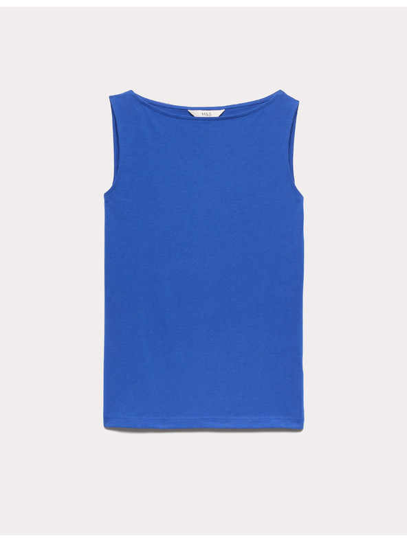 Marks & Spencer Tank top uskog kroja sa okruglim izrezom sa visokim sadržajem pamuka Marks & Spencer plava